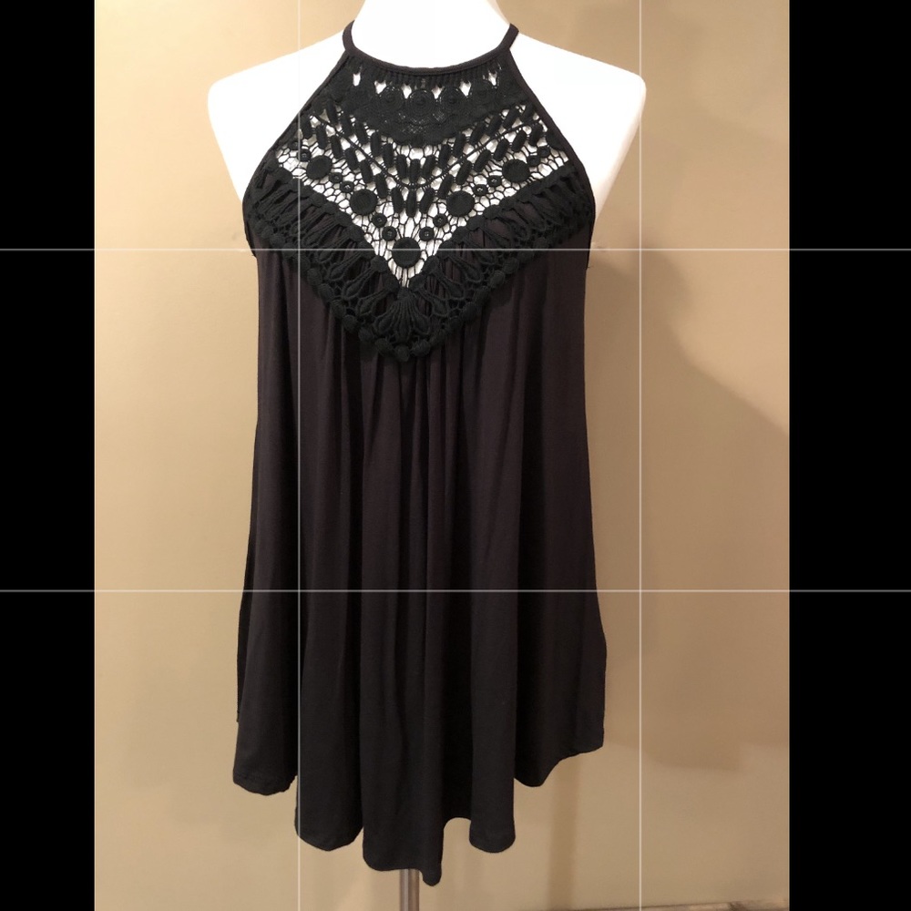 Crocheted laced tank